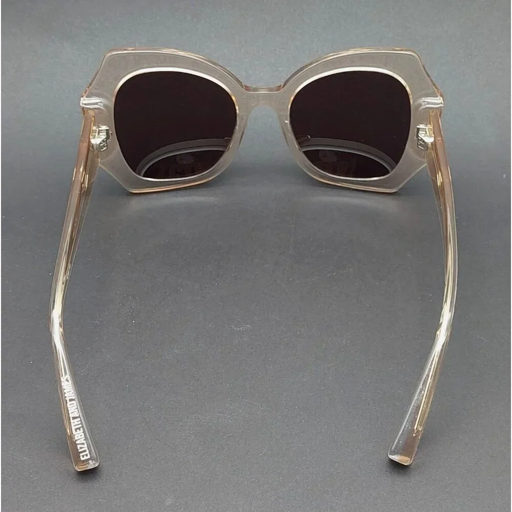 Rare Elizabeth & James Roslie Geo Butterfly Sunglasses Crystal Tea Color EJS1722
